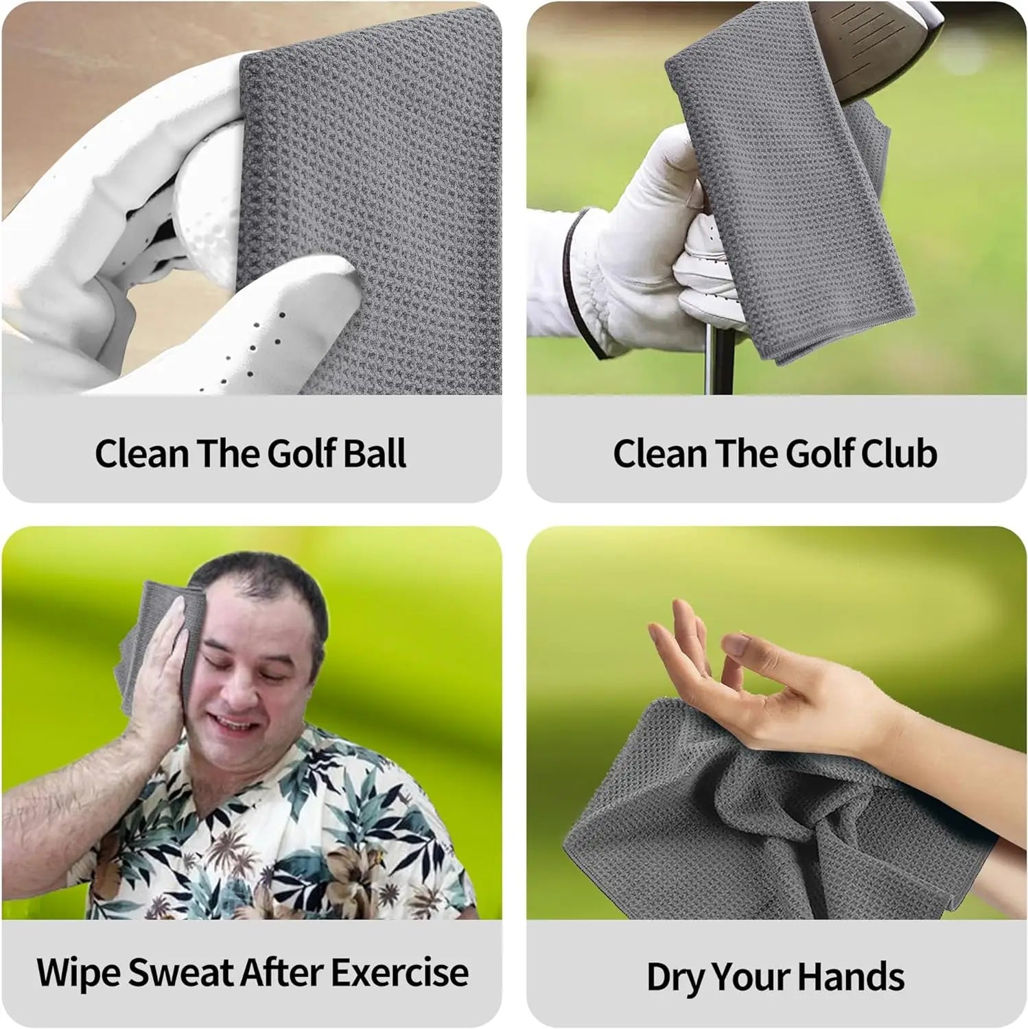 Elevate Your Game with Our Premium Microfiber Golf Towels - 30Cm x 30Cm (11.81In x 11.81In) Waffle Pattern - Perfect for Every Golfer!