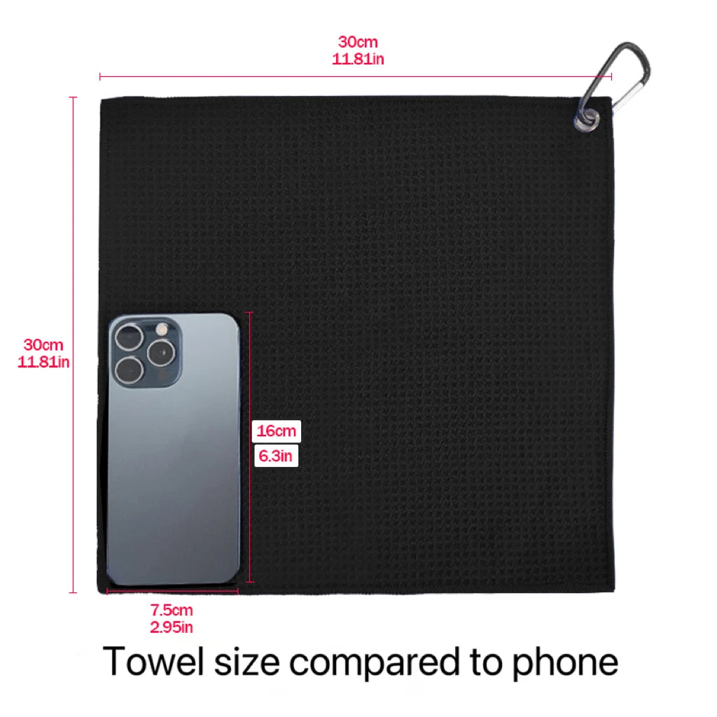Elevate Your Game with Our Premium Microfiber Golf Towels - 30Cm x 30Cm (11.81In x 11.81In) Waffle Pattern - Perfect for Every Golfer!