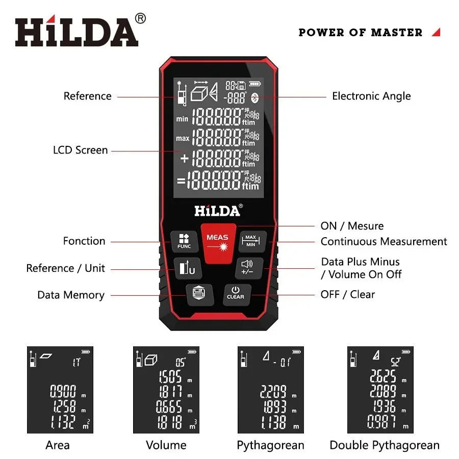 Precision Laser Rangefinder - Professional Measuring Tool for Distances Up to 120M