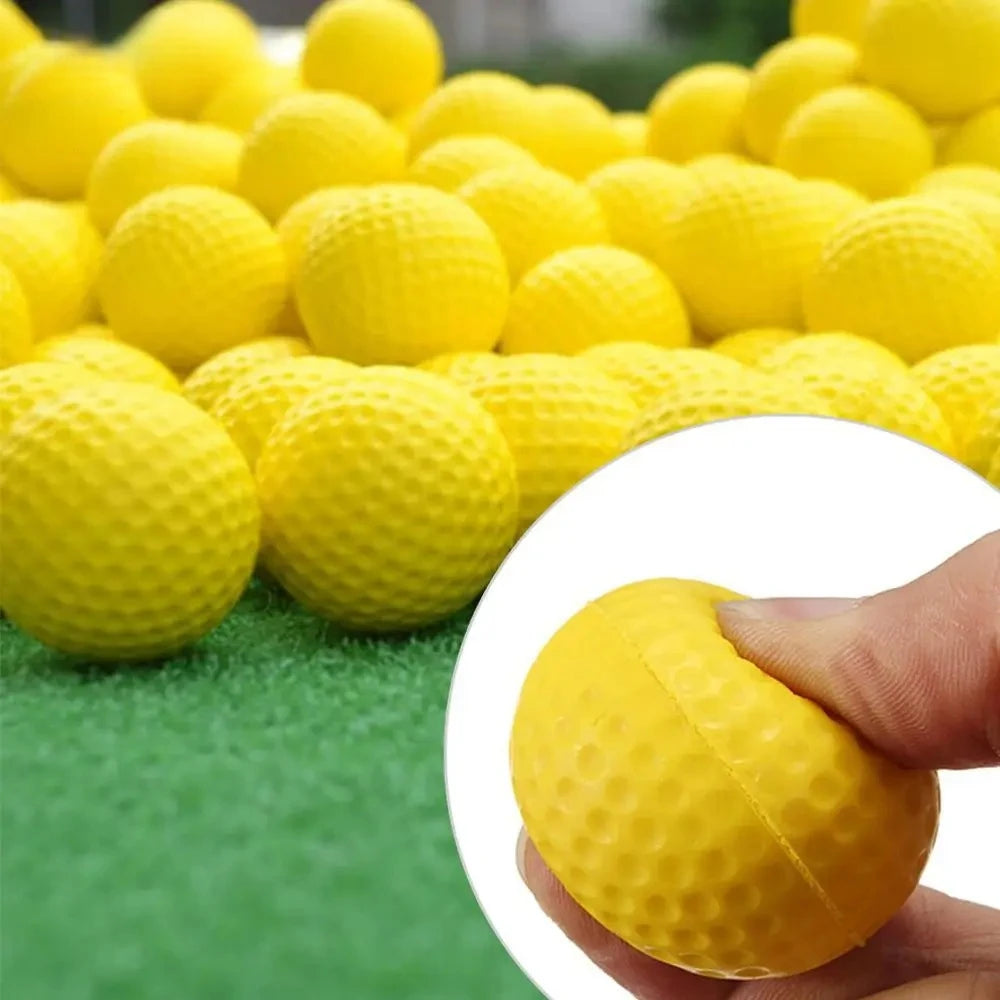 Enhance Your Golf Skills with 10 Yellow PU Foam Practice Balls for Indoor and Outdoor Training