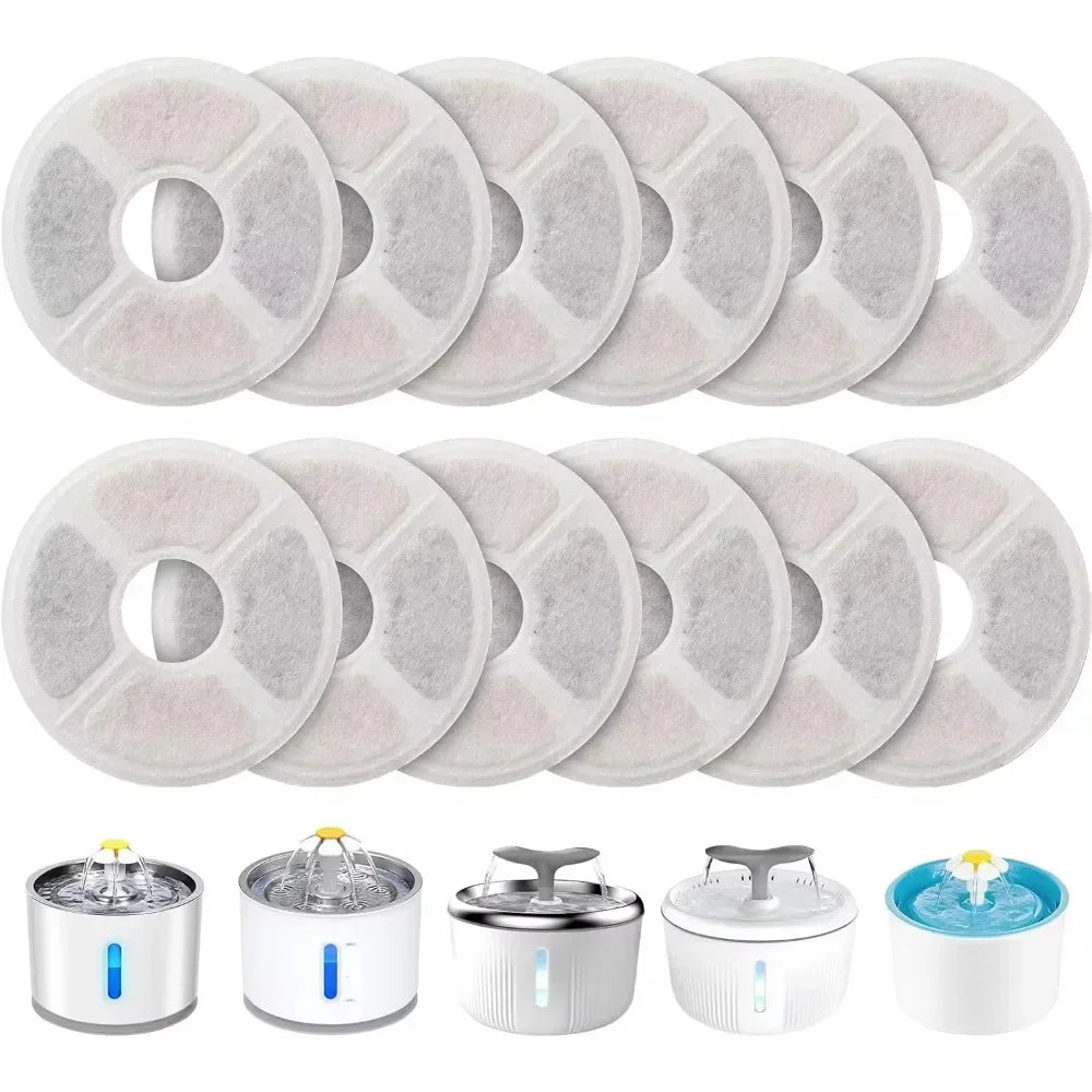 New Replacement Filter for Cat Dog Water Drinking Fountain Activated Carbon Replaced Filters Fountain Dispenser Feeders 6-12Pcs