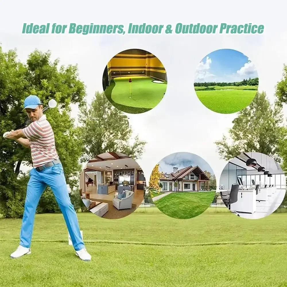 Elevate Your Game: Retractable Golf Swing Trainer with Click Feedback for Strength & Tempo