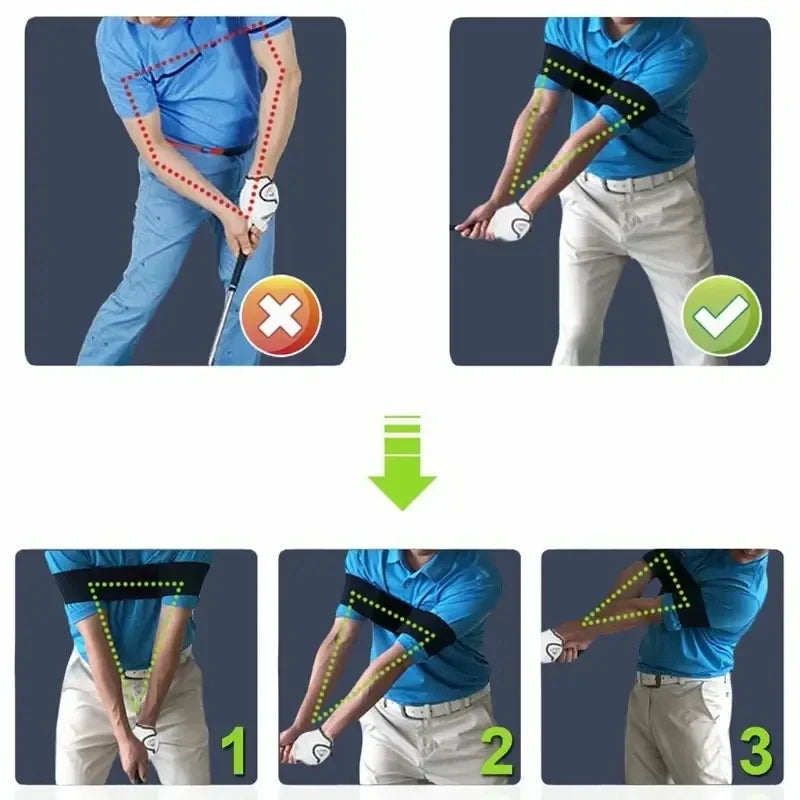 Elevate Your Golf Game with the Professional Elastic Golf Swing Trainer Arm Band for Men and Women - Perfect for Beginners!