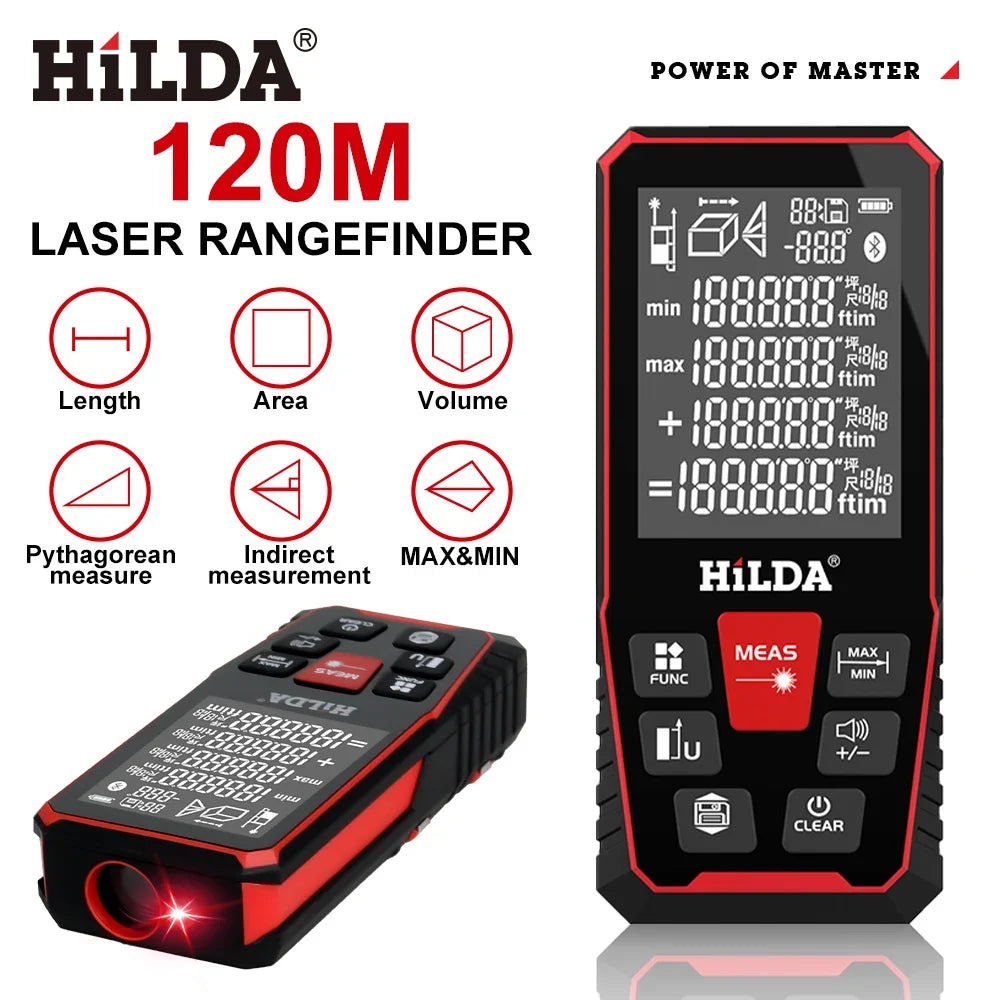 Precision Laser Rangefinder - Professional Measuring Tool for Distances Up to 120M