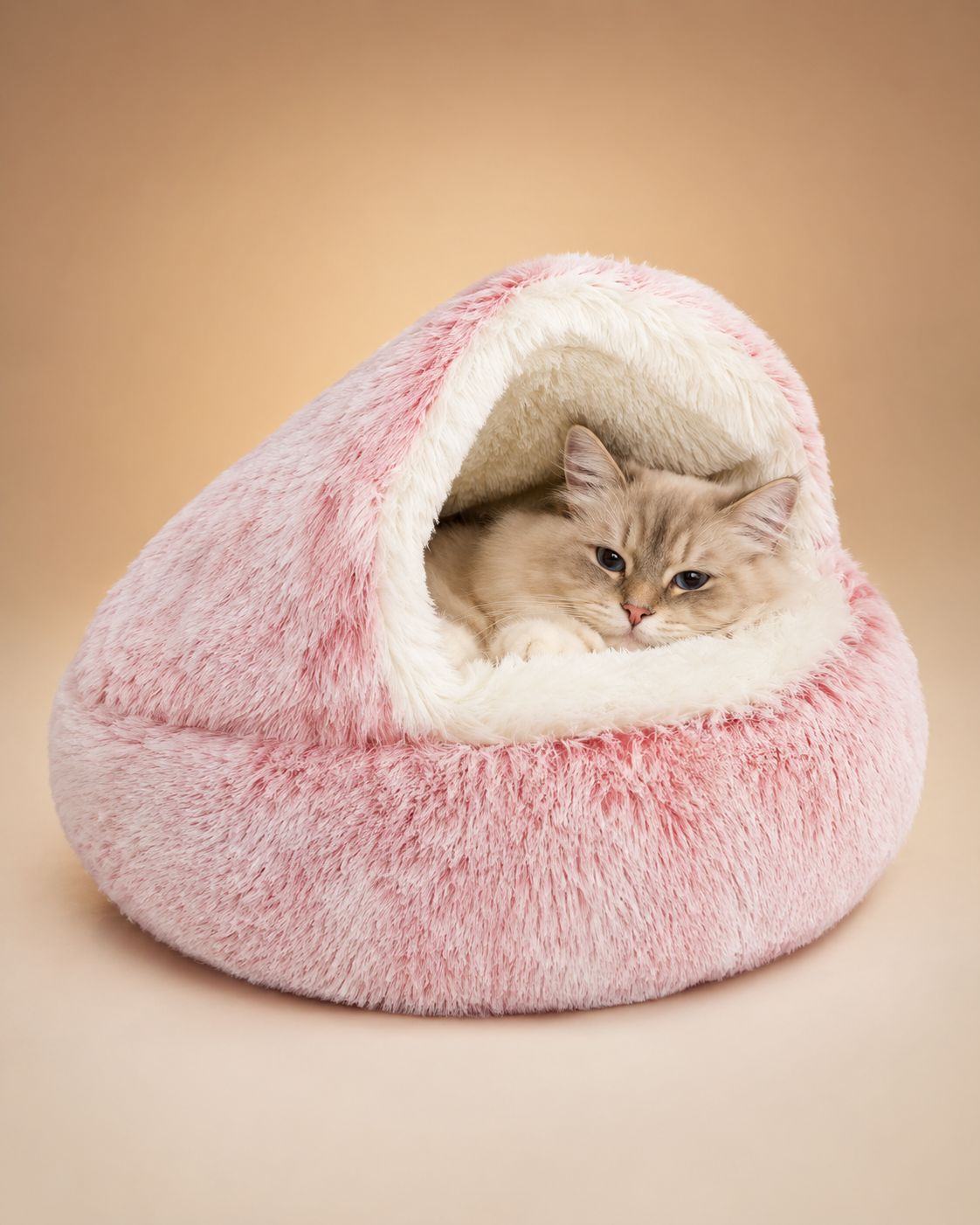 Plush Round Pet Bed — Self-Warming Donut for Cats & Small Dogs