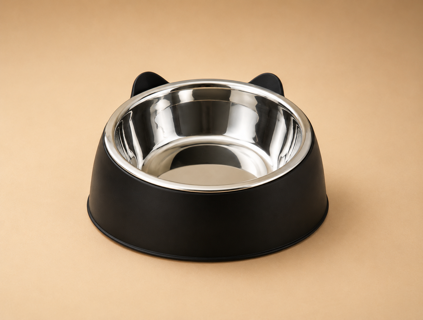 Tilted Stainless Steel Cat Bowl — Posture-Correct & Anti-Spill
