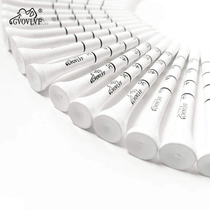 Elevate Your Game with 50 Premium Bamboo Golf Tees - Adjustable Depth & Reduced Friction for Perfect Shots!