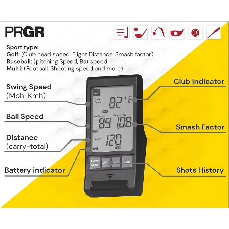 Elevate Your Game with the HS 130-A Portable Golf Launch Monitor - Accurate Club & Ball Speed Measurements, Smash Factor, and Distance Tracking