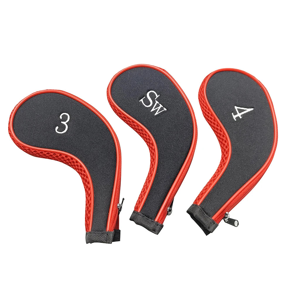 Elevate Your Game with Our 10-Piece Golf Club Head Covers Set - Durable Zipper Protection with Interchangeable Number Tags!