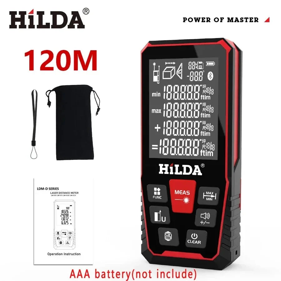 Precision Laser Rangefinder - Professional Measuring Tool for Distances Up to 120M