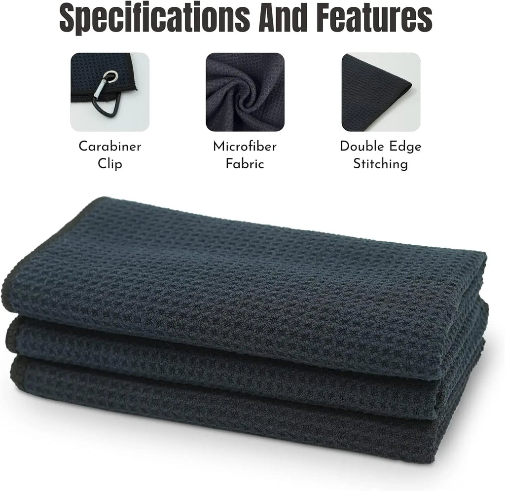 Elevate Your Game with Our Premium Microfiber Golf Towels - 30Cm x 30Cm (11.81In x 11.81In) Waffle Pattern - Perfect for Every Golfer!
