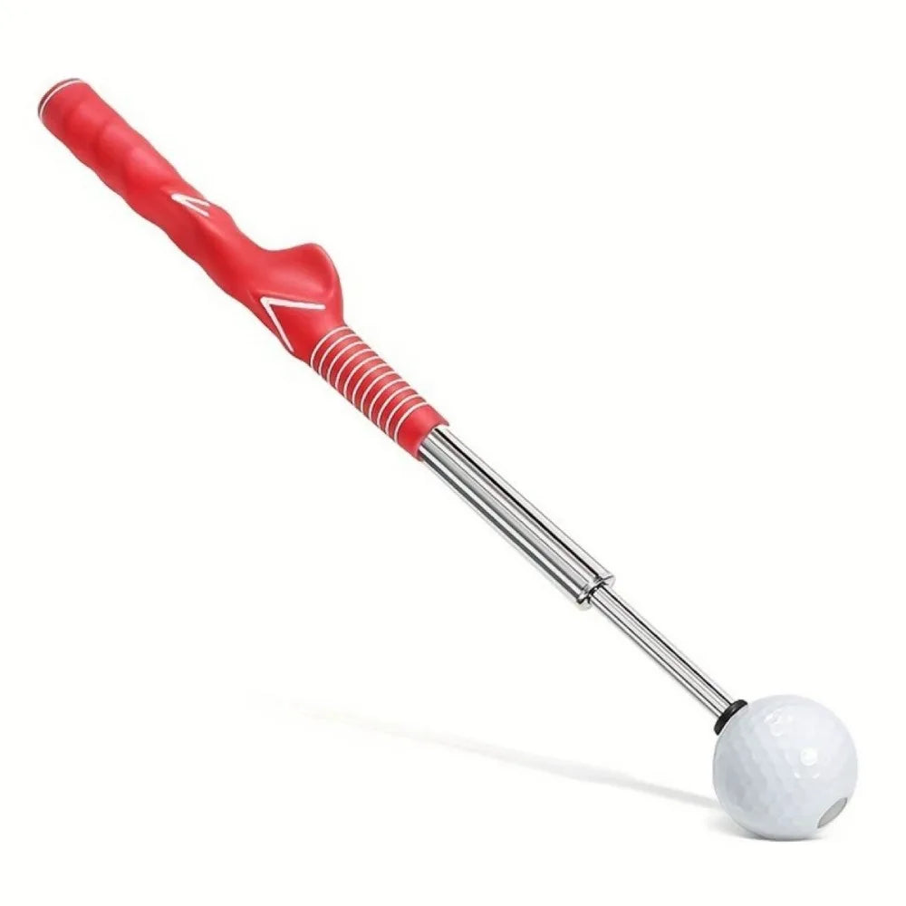 Elevate Your Game: Retractable Golf Swing Trainer with Click Feedback for Strength & Tempo