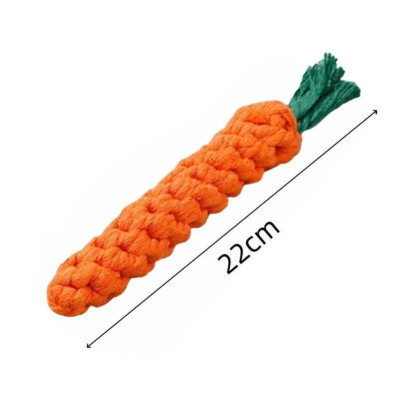 1Pcs Carrot Dog Bite Rope Pet Dog Toys Safe Durable Braided Bite Dog Chew Toys Resistant Puppy Molar Cleaning Teeth Cotton Rope