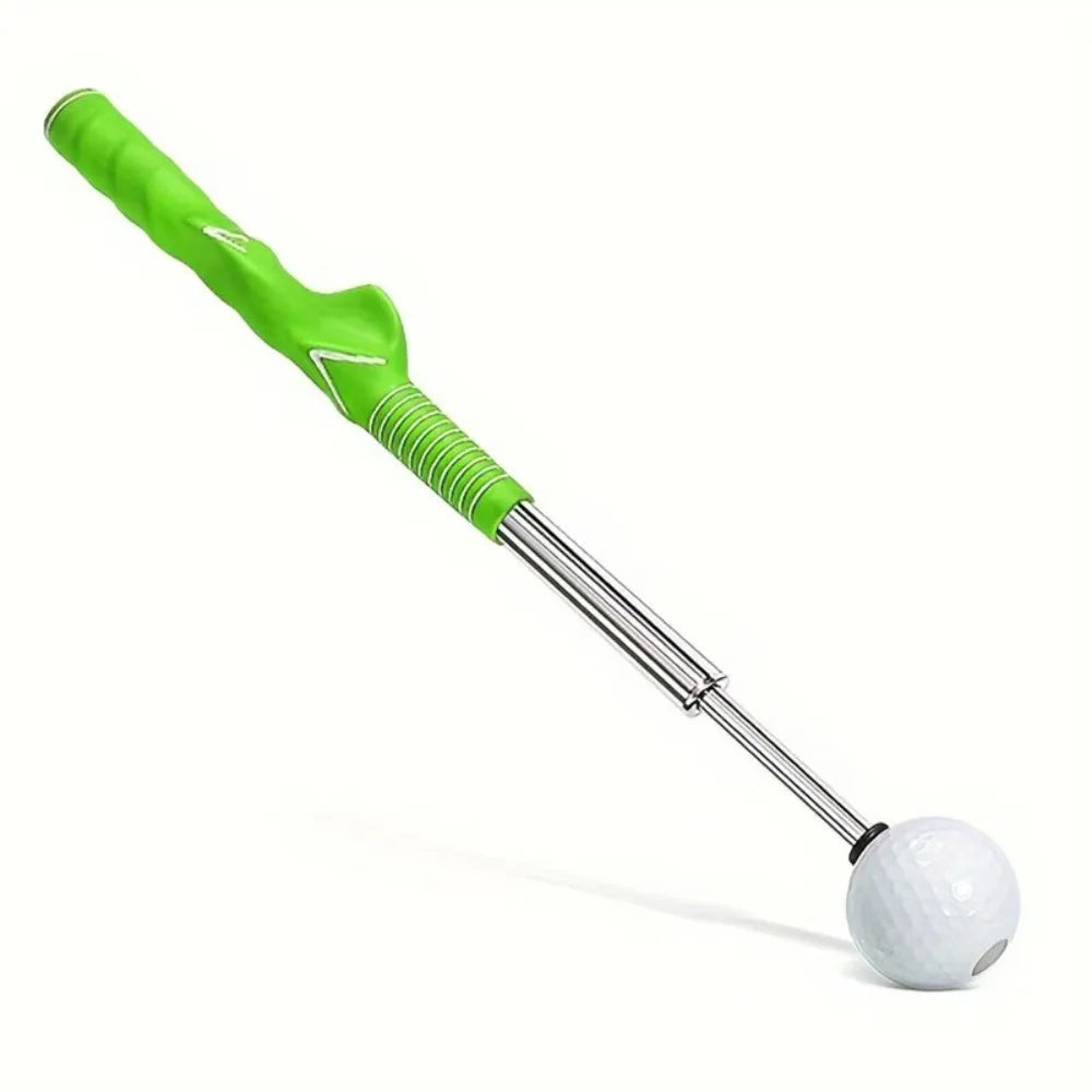 Elevate Your Game: Retractable Golf Swing Trainer with Click Feedback for Strength & Tempo